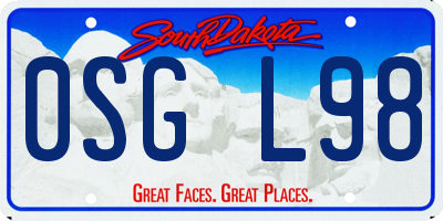SD license plate 0SGL98
