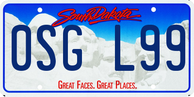 SD license plate 0SGL99
