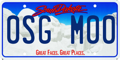 SD license plate 0SGM00