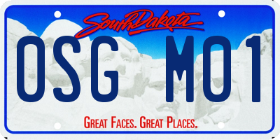 SD license plate 0SGM01