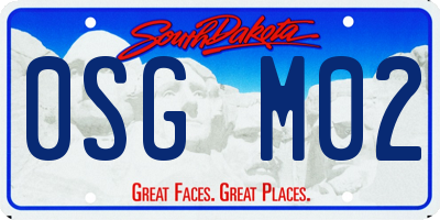 SD license plate 0SGM02