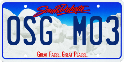 SD license plate 0SGM03
