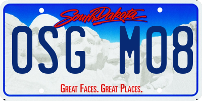 SD license plate 0SGM08