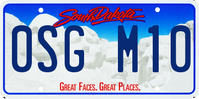 SD license plate 0SGM10
