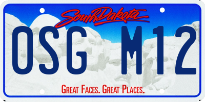 SD license plate 0SGM12