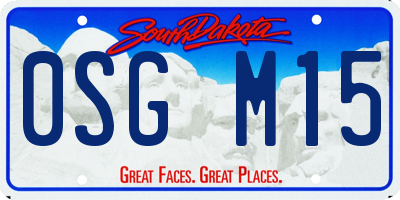 SD license plate 0SGM15
