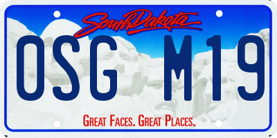 SD license plate 0SGM19