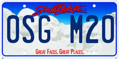 SD license plate 0SGM20