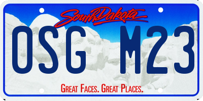 SD license plate 0SGM23