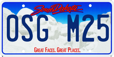 SD license plate 0SGM25