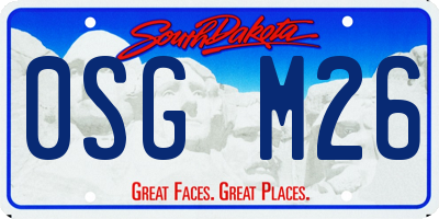 SD license plate 0SGM26