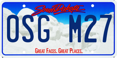 SD license plate 0SGM27