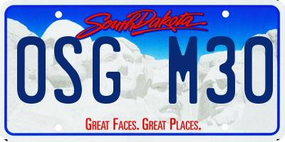 SD license plate 0SGM30