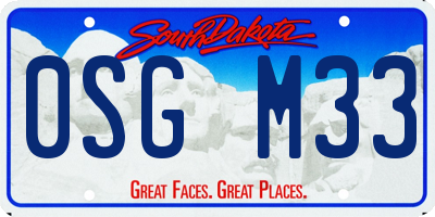 SD license plate 0SGM33