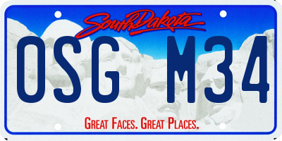 SD license plate 0SGM34