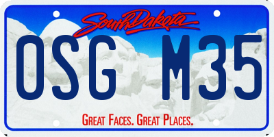SD license plate 0SGM35