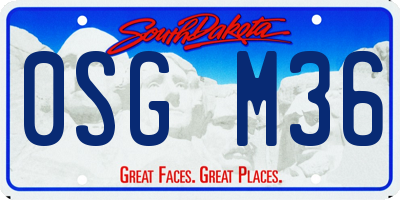 SD license plate 0SGM36