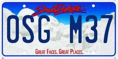 SD license plate 0SGM37