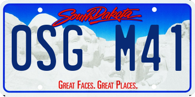 SD license plate 0SGM41