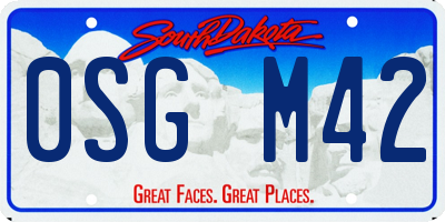 SD license plate 0SGM42