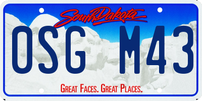 SD license plate 0SGM43