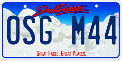 SD license plate 0SGM44
