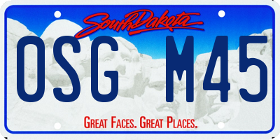 SD license plate 0SGM45
