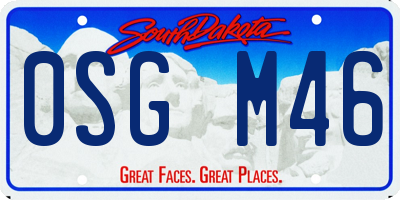 SD license plate 0SGM46