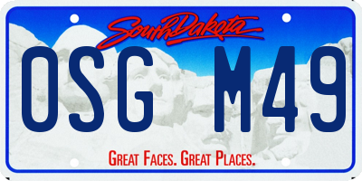 SD license plate 0SGM49