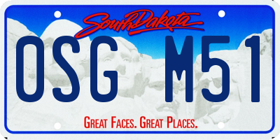 SD license plate 0SGM51