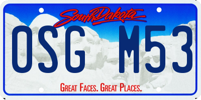 SD license plate 0SGM53