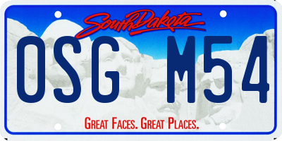 SD license plate 0SGM54