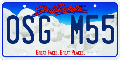 SD license plate 0SGM55