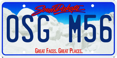 SD license plate 0SGM56