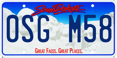SD license plate 0SGM58
