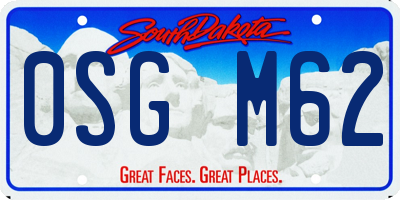 SD license plate 0SGM62