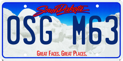 SD license plate 0SGM63