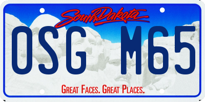 SD license plate 0SGM65
