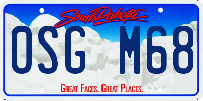 SD license plate 0SGM68