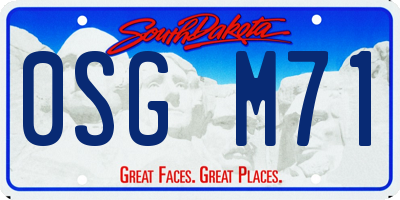 SD license plate 0SGM71