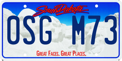 SD license plate 0SGM73