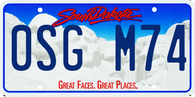 SD license plate 0SGM74