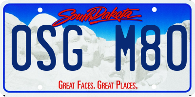 SD license plate 0SGM80