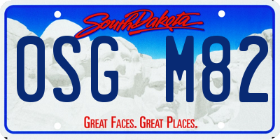 SD license plate 0SGM82