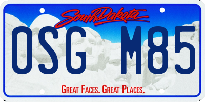 SD license plate 0SGM85