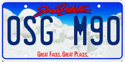 SD license plate 0SGM90