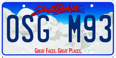 SD license plate 0SGM93