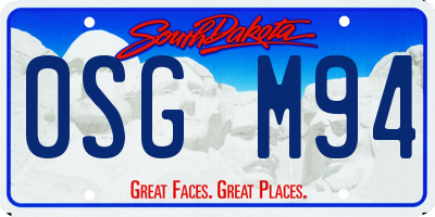 SD license plate 0SGM94