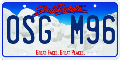 SD license plate 0SGM96