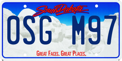 SD license plate 0SGM97